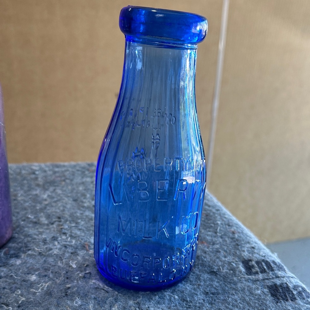 Vintage Liberty Milk Co. Cobalt Blue Milk Bottle – Buffalo NY 1Pint Collectible